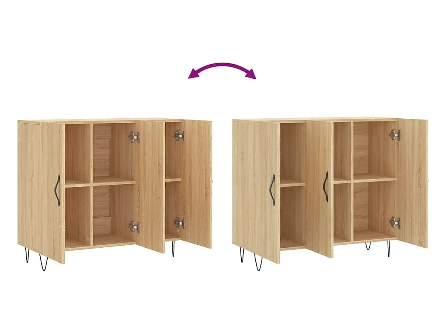Aparador de madera de ingeniería roble Sonoma 90x34x80 cm