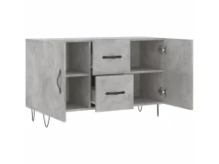 Aparador de madera de ingeniería gris hormigón 100x36x60 cm ES41378