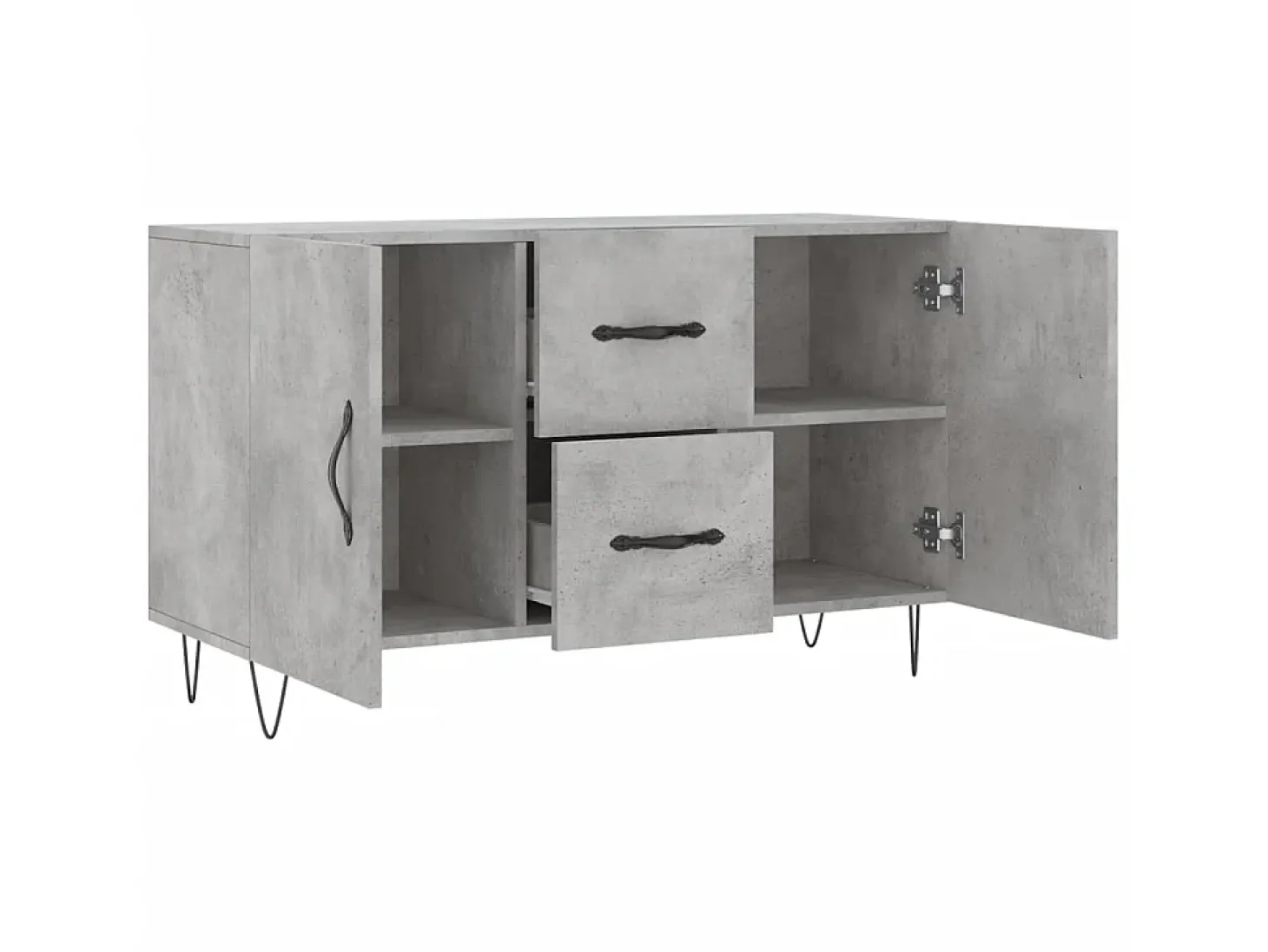 Aparador de madera de ingeniería gris hormigón 100x36x60 cm ES41378