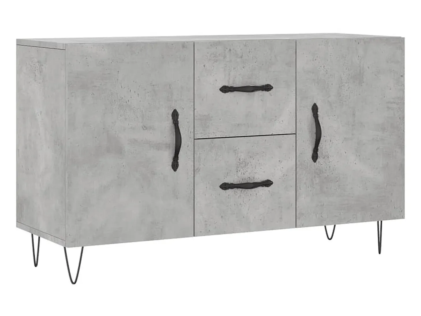 Aparador de madera de ingeniería gris hormigón 100x36x60 cm ES41378