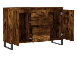 Aparador de madera de ingeniería roble ahumado 101,5x35x70 cm