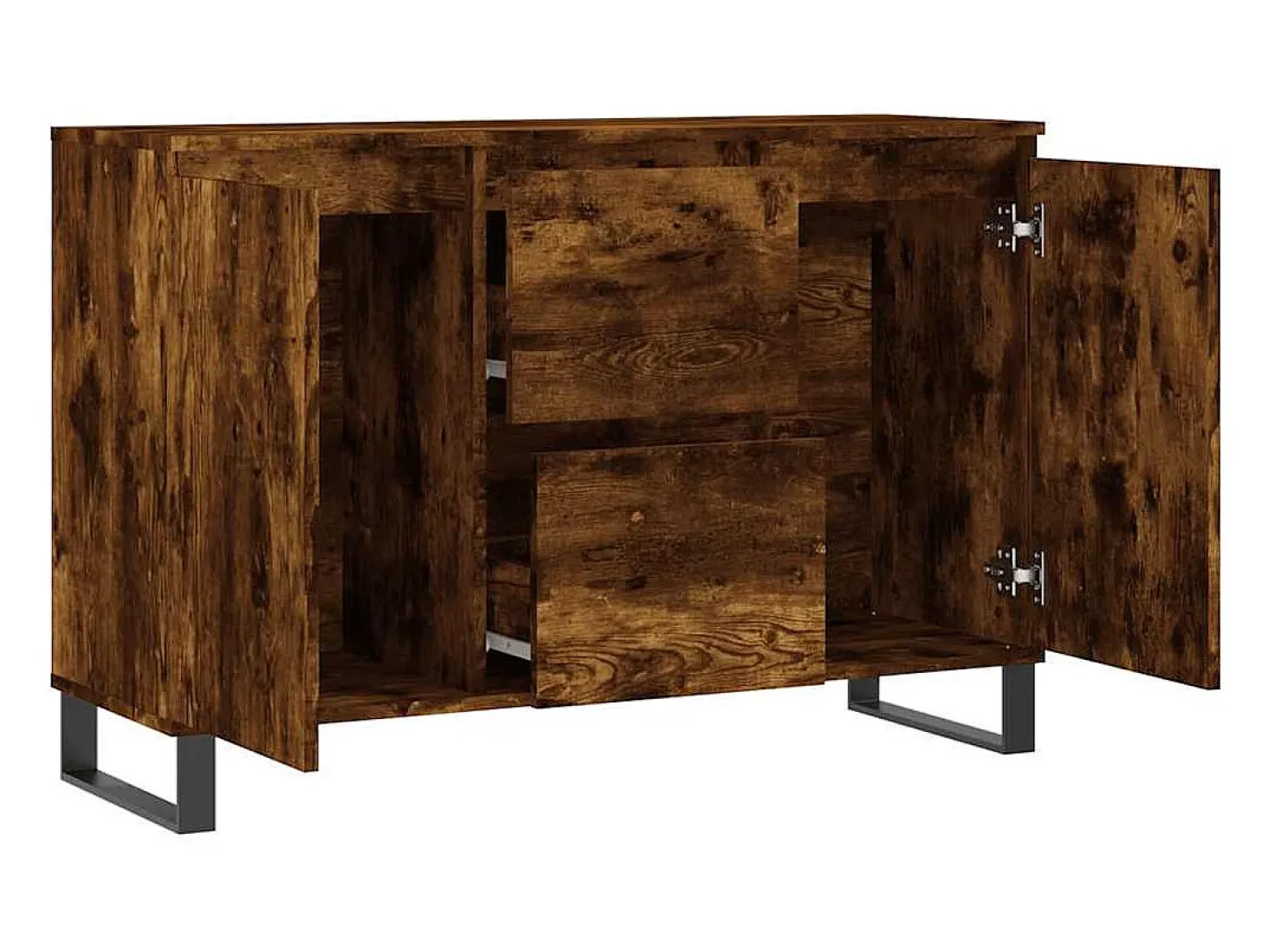 Aparador de madera de ingeniería roble ahumado 101,5x35x70 cm