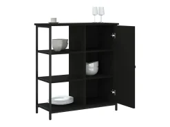 Aparador de madera de ingeniería negro 70x30x80 cm
