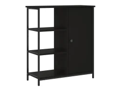 Aparador de madera de ingeniería negro 70x30x80 cm