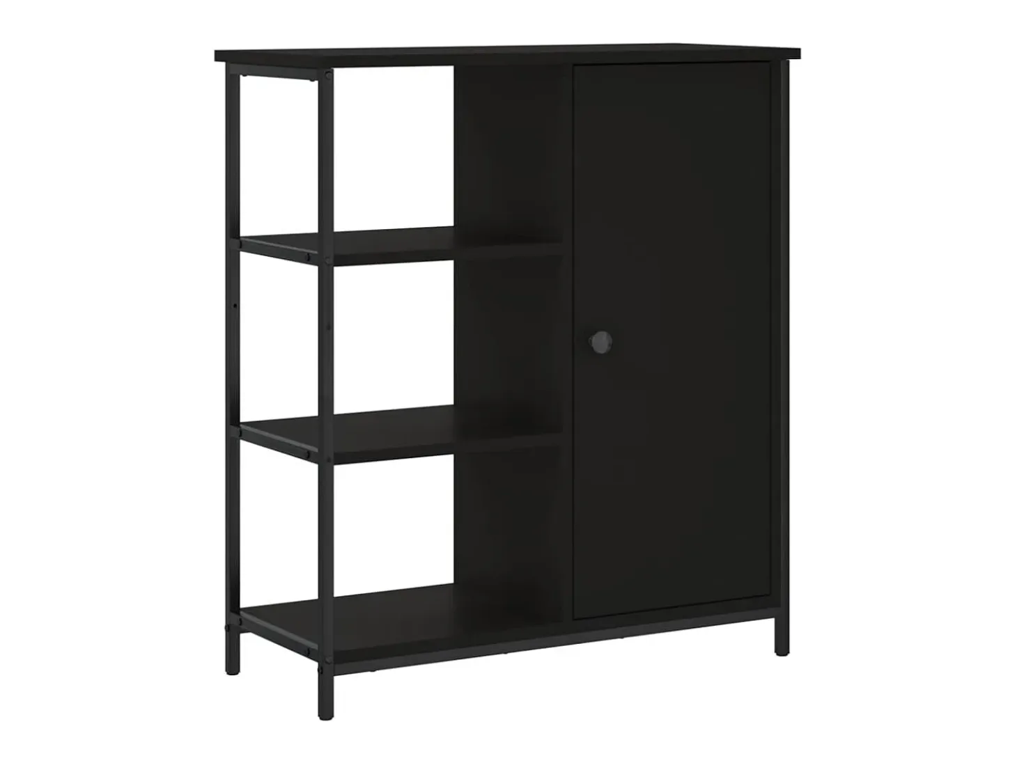 Aparador de madera de ingeniería negro 70x30x80 cm