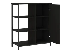 Aparador de madera de ingeniería negro 70x30x80 cm