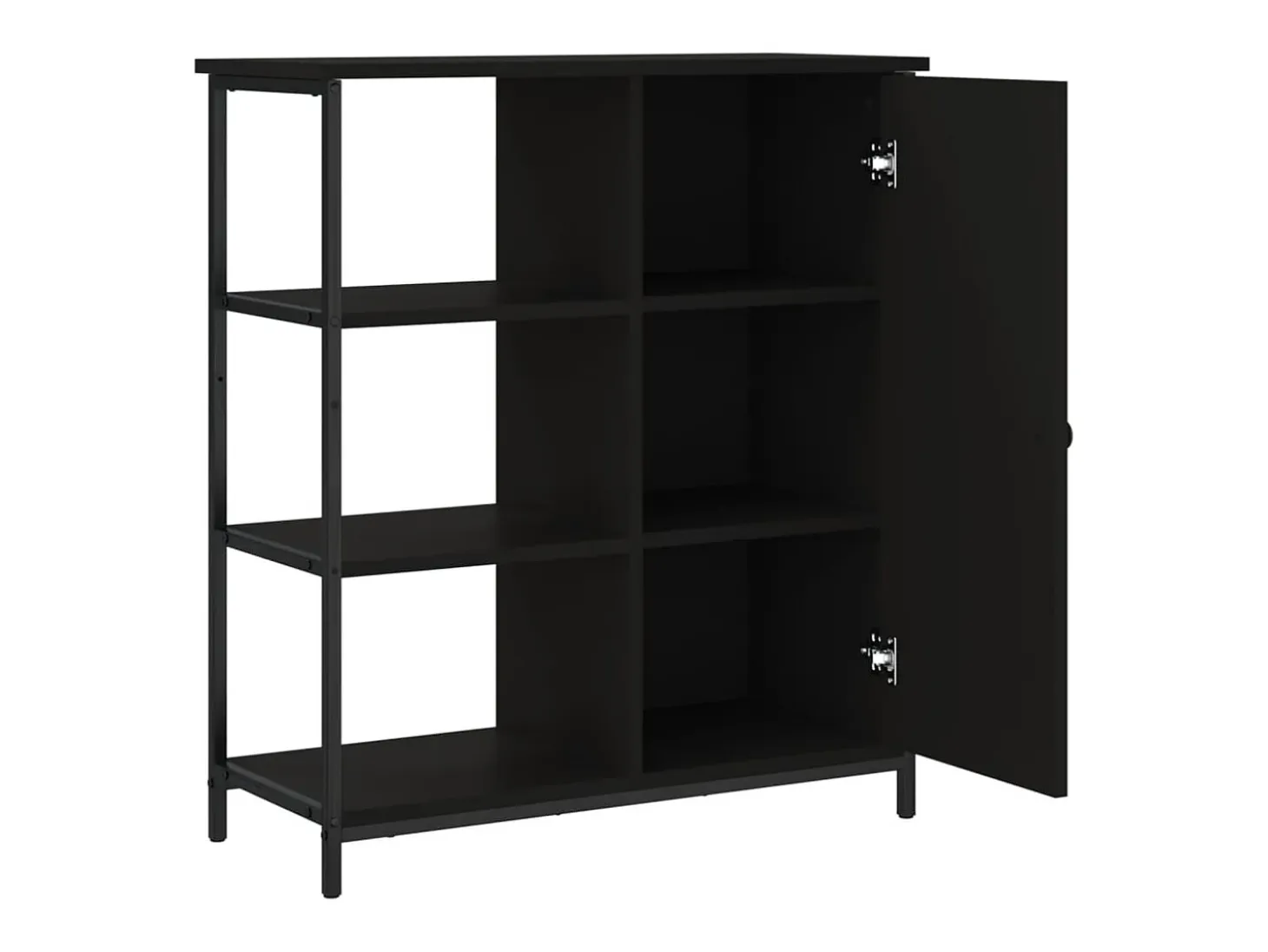Aparador de madera de ingeniería negro 70x30x80 cm