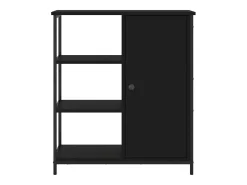 Aparador de madera de ingeniería negro 70x30x80 cm