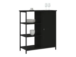 Aparador de madera de ingeniería negro 70x30x80 cm