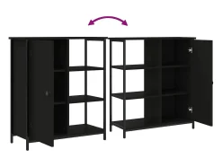 Aparador de madera de ingeniería negro 70x30x80 cm