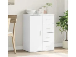 Aparador de madera de ingeniería blanco 59x39x80 cm ES560514