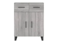 Aparador de madera de ingeniería gris Sonoma 69,5x34x90 cm