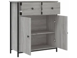 Aparador de madera de ingeniería gris Sonoma 70x30x80 cm ES82983