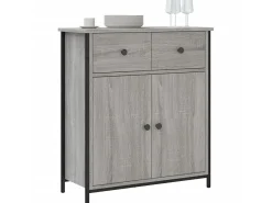 Aparador de madera de ingeniería gris Sonoma 70x30x80 cm ES82983