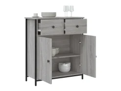 Aparador de madera de ingeniería gris Sonoma 70x30x80 cm ES82983