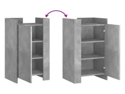 Aparador de madera de ingeniería gris hormigón 45x35x75 cm