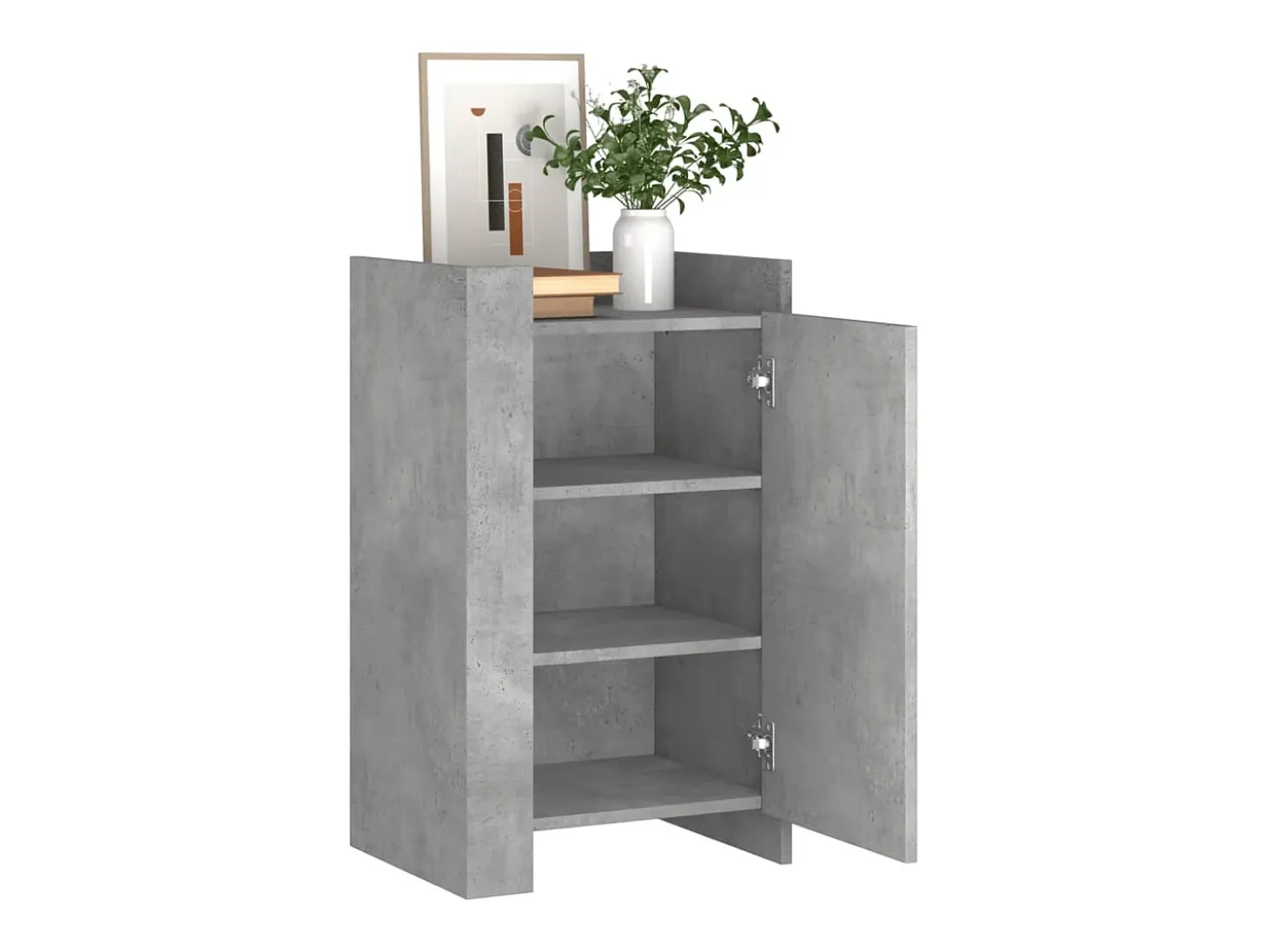 Aparador de madera de ingeniería gris hormigón 45x35x75 cm