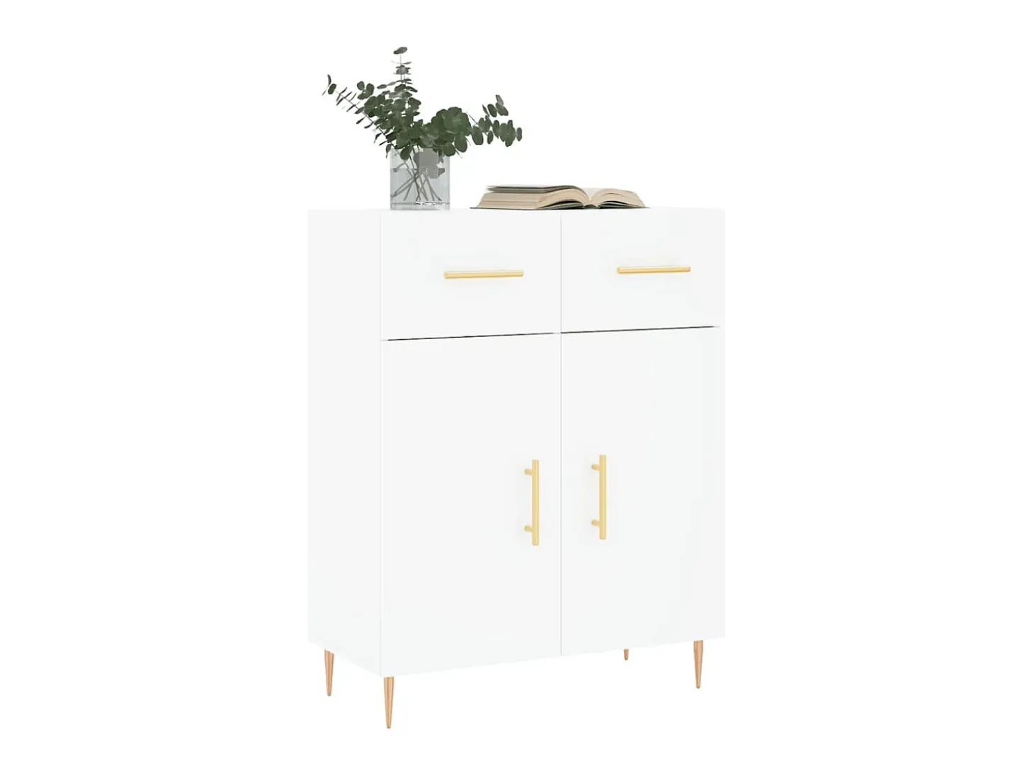 Aparador de madera de ingeniería blanco 69,5x34x90 cm ES31876