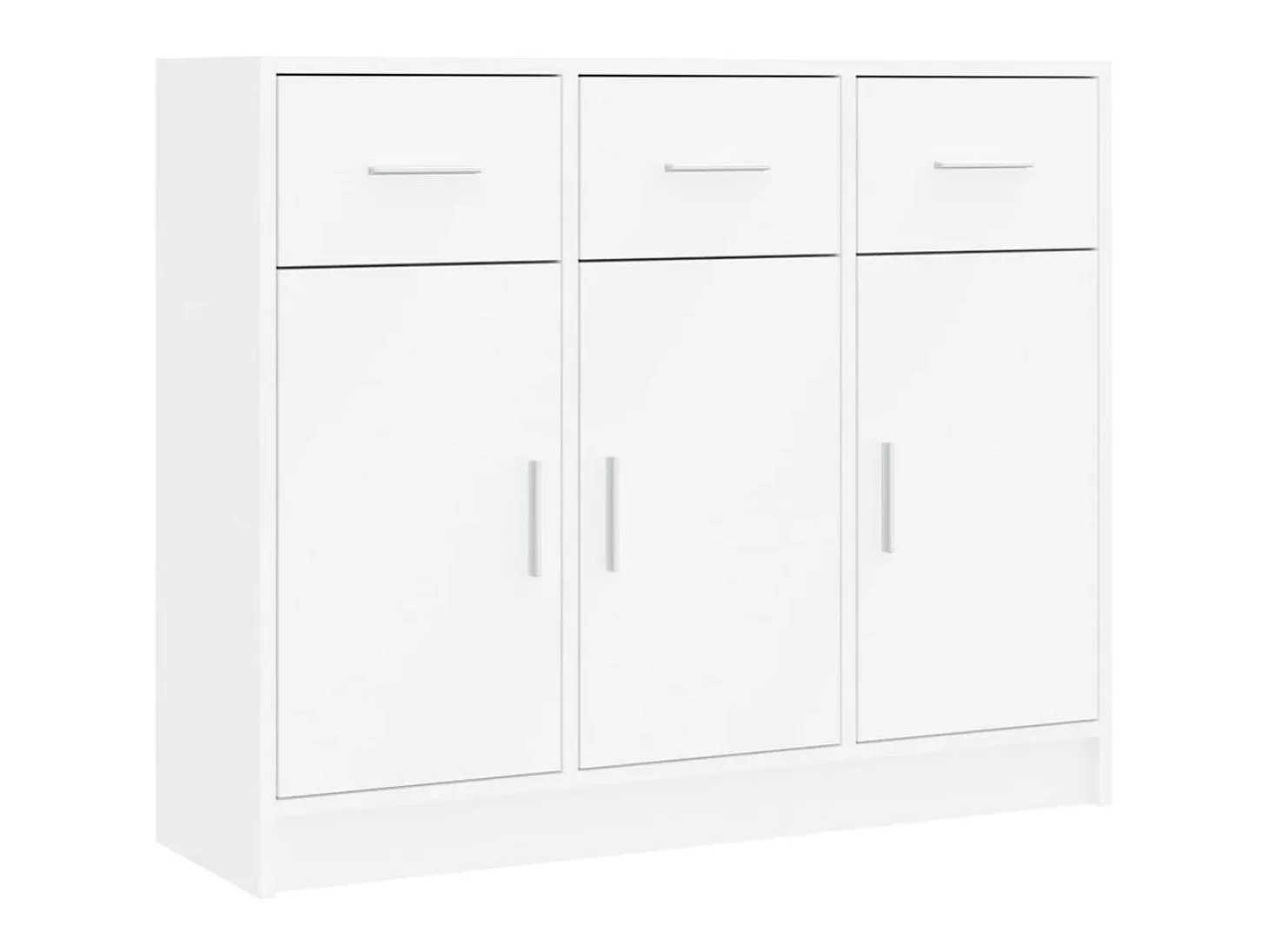 Aparador de madera de ingeniería blanco 91x28x75 cm ES63352