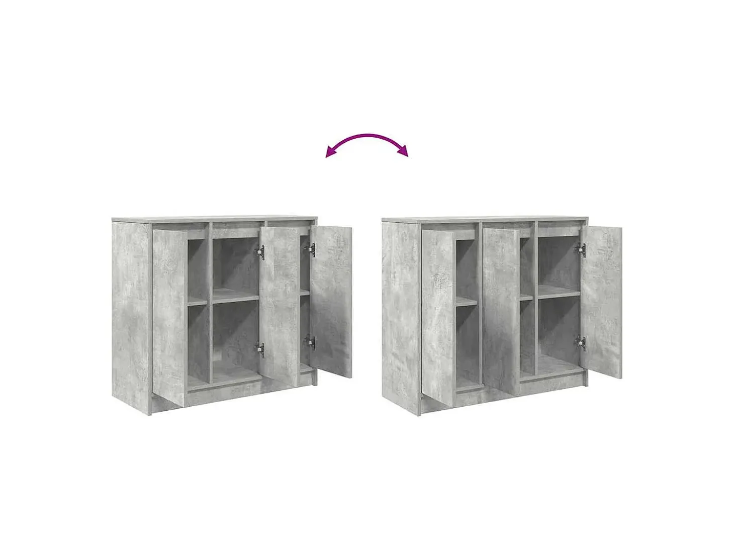 Aparador de madera de ingeniería gris hormigón 85x34x76 cm