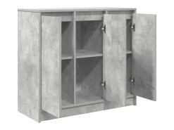 Aparador de madera de ingeniería gris hormigón 85x34x76 cm