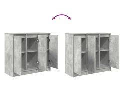 Aparador de madera de ingeniería gris hormigón 85x34x76 cm