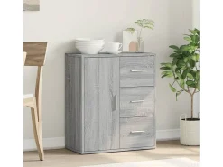 Aparador de madera de ingeniería gris Sonoma 60x31x70 cm ES400280