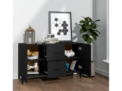 Aparador de madera de ingeniería negro 100x36x60 cm