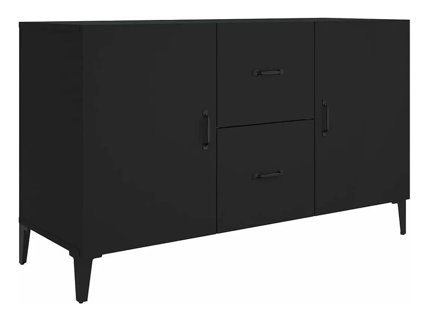 Aparador de madera de ingeniería negro 100x36x60 cm