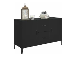 Aparador de madera de ingeniería negro 100x36x60 cm