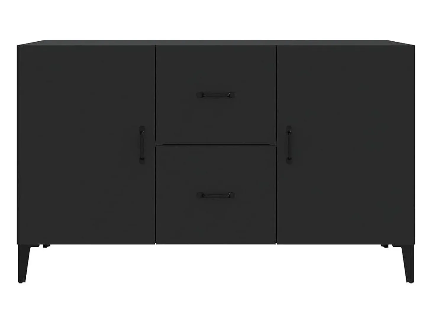 Aparador de madera de ingeniería negro 100x36x60 cm