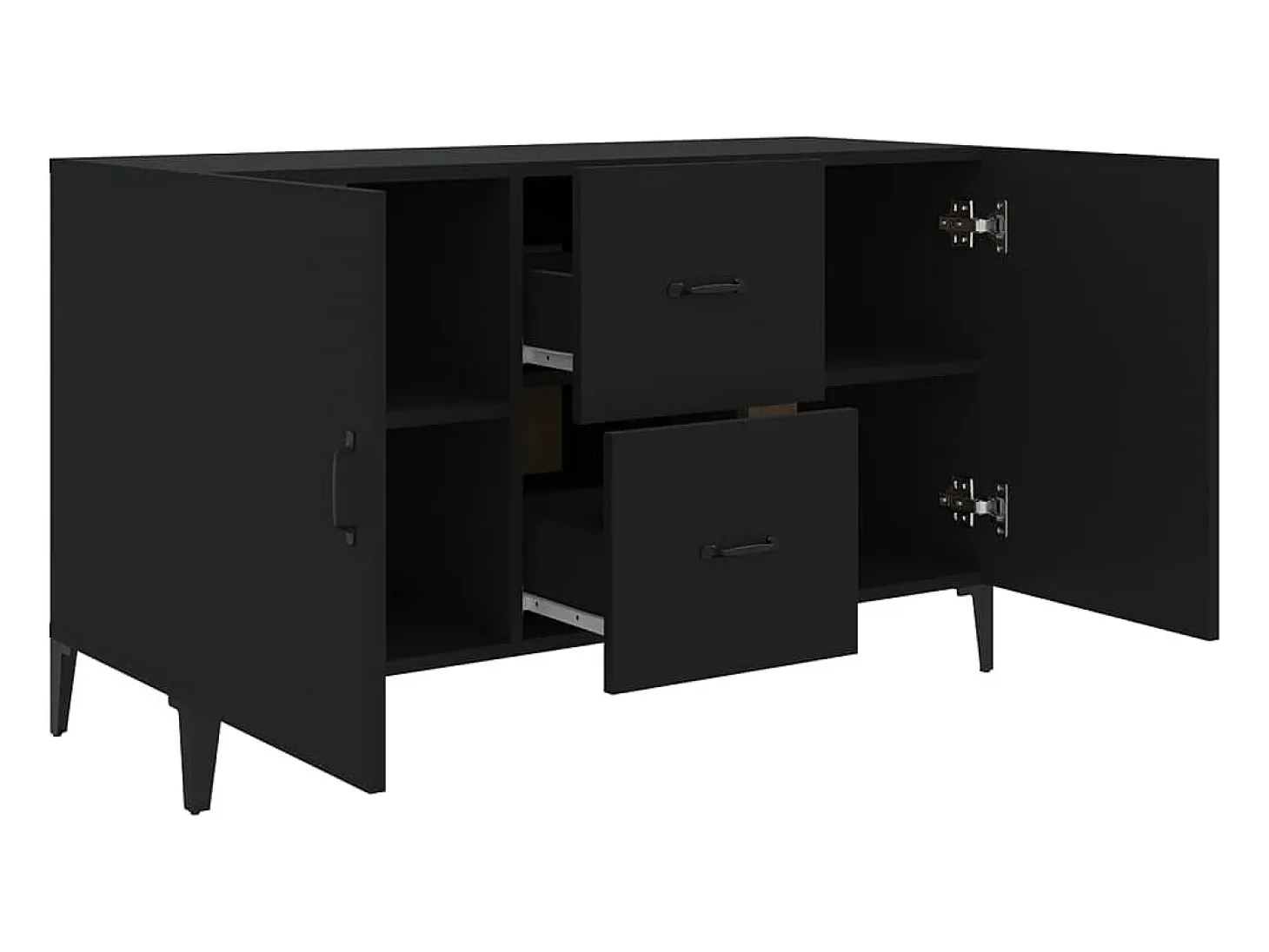 Aparador de madera de ingeniería negro 100x36x60 cm