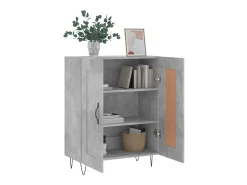 Aparador de madera de ingeniería gris hormigón 69,5x34x90 cm ES69173