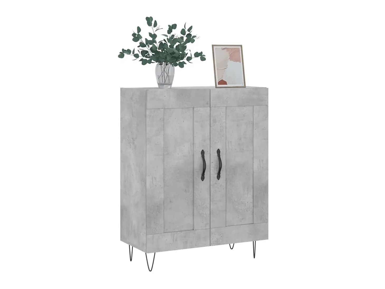Aparador de madera de ingeniería gris hormigón 69,5x34x90 cm ES69173