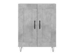 Aparador de madera de ingeniería gris hormigón 69,5x34x90 cm ES69173