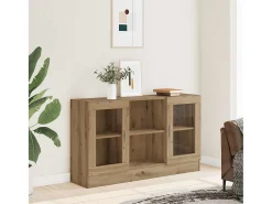 Aparador de madera de ingeniería roble artisan 120x30,5x70 cm