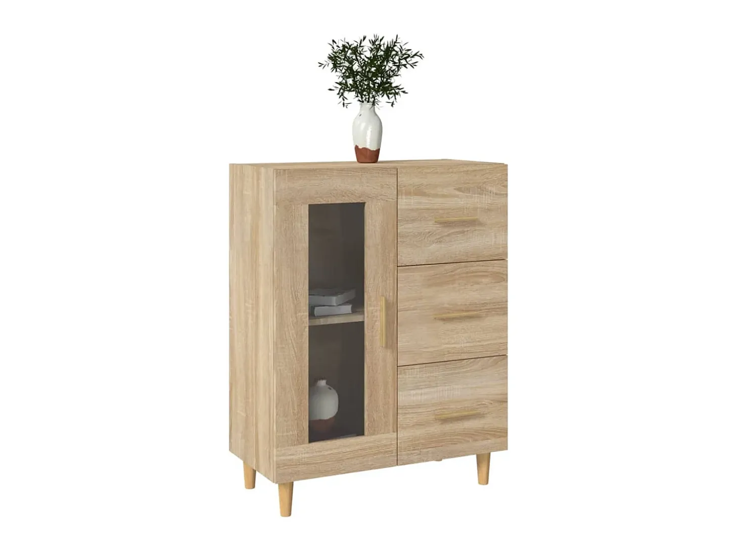 Aparador de madera de ingeniería roble Sonoma 69,5x34x90 cm ES88641