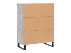 Aparador de madera de ingeniería gris hormigón 69,5x34x90 cm