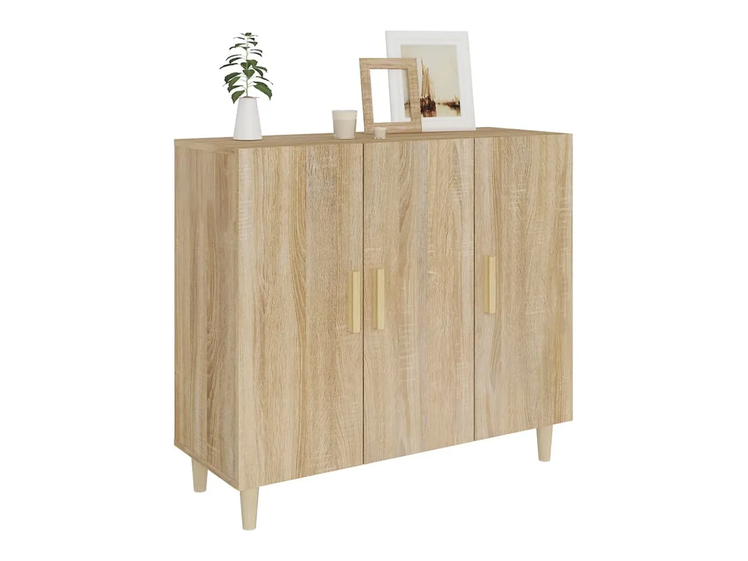 Aparador de madera de ingeniería roble Sonoma 90x34x80 cm