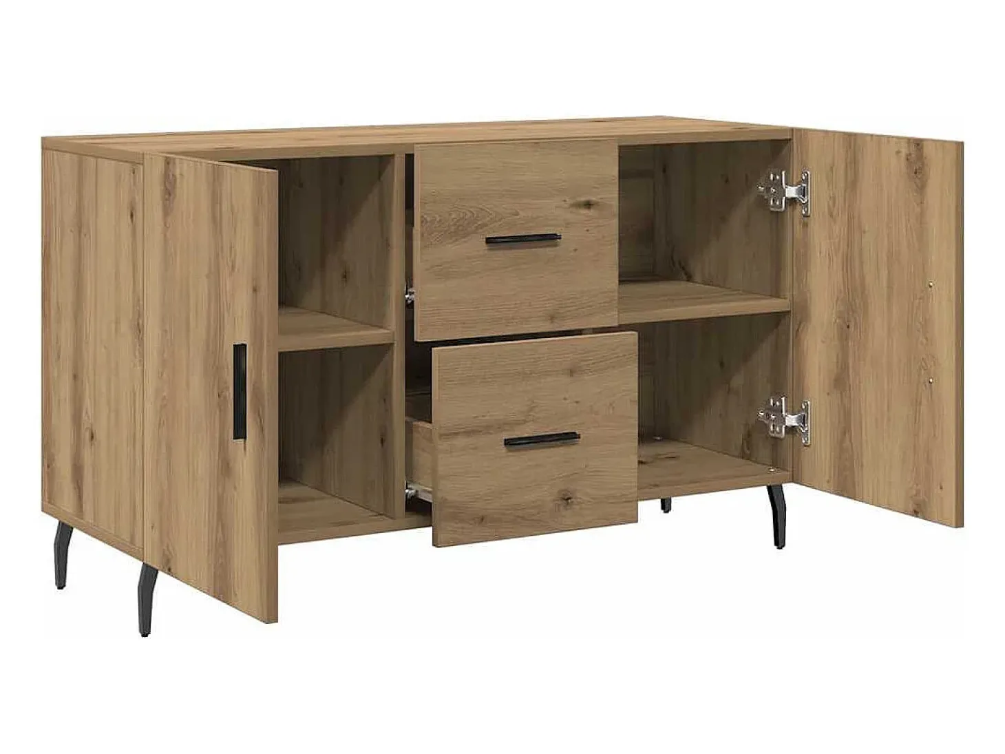 Aparador de madera de ingeniería roble artisian 100x36x60 cm