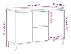 Aparador de madera de ingeniería envejecida 102x35x70 cm