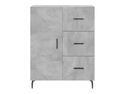 Aparador de madera de ingeniería gris hormigón 69,5x34x90 cm