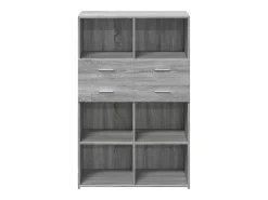 Aparador de madera de ingeniería gris Sonoma 80x42,5x124 cm