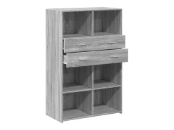 Aparador de madera de ingeniería gris Sonoma 80x42,5x124 cm