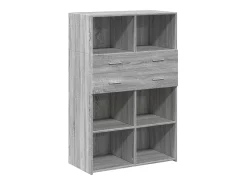 Aparador de madera de ingeniería gris Sonoma 80x42,5x124 cm