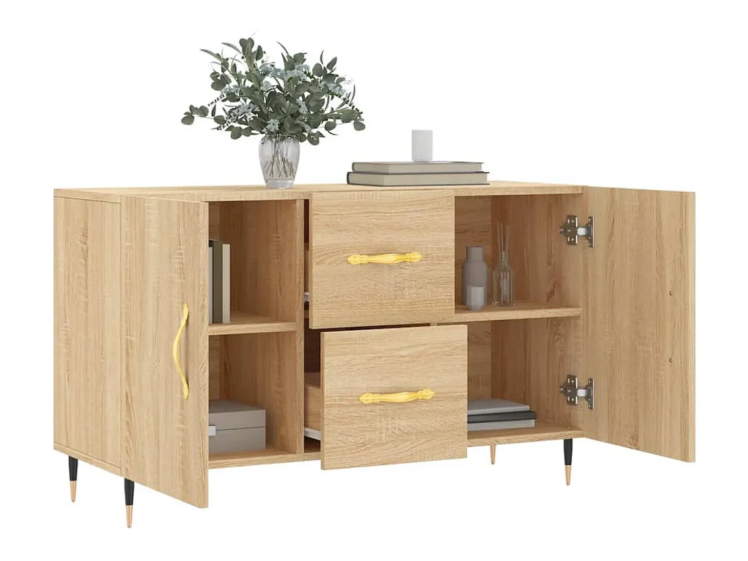 Aparador de madera de ingeniería roble Sonoma 100x36x60 cm