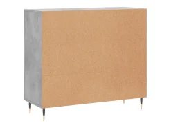 Aparador de madera de ingeniería gris hormigón 90x34x80 cm