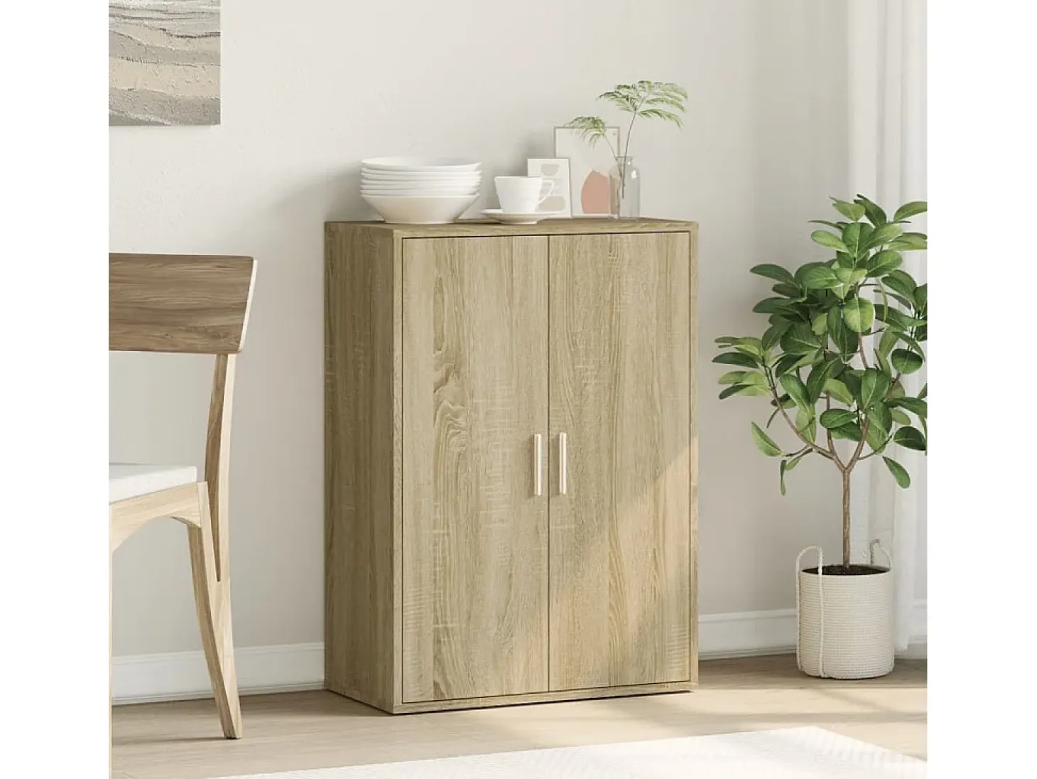 Aparador de madera de ingeniería roble Sonoma 60x31x84 cm ES264971