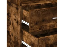 Aparador de madera de ingeniería roble ahumado 45x42,5x185 cm