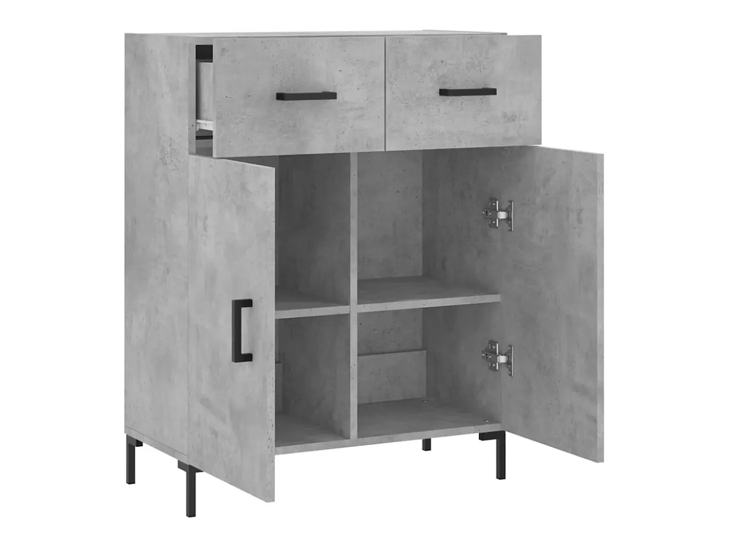 Aparador de madera de ingeniería gris hormigón 69,5x34x90 cm ES20872